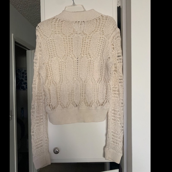 Free People White Lace Knit Jacket - Picture 5 of 6